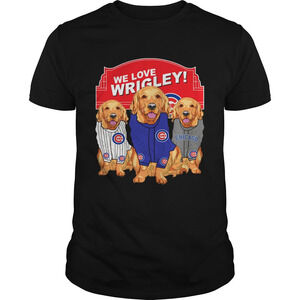 Chicago Cubs Golden Retriever We Love Wrigley Shirt